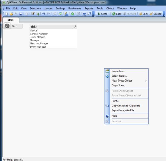 After uploading file right click on main